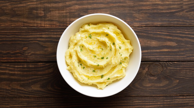 Bowl of creamy mashed potatoes