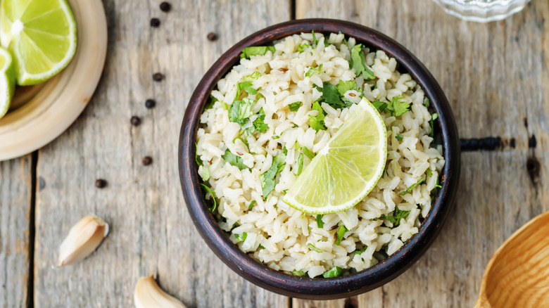 Cilantro rice seasoned 