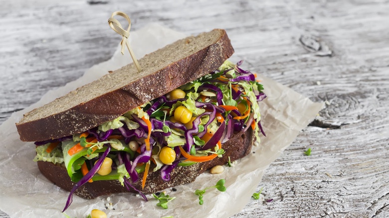 Loaded vegetarian sandwich 