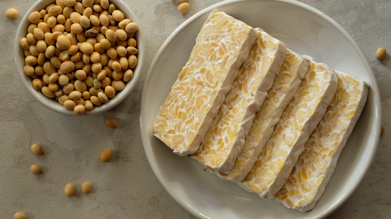 Fermented tempeh with soybeans