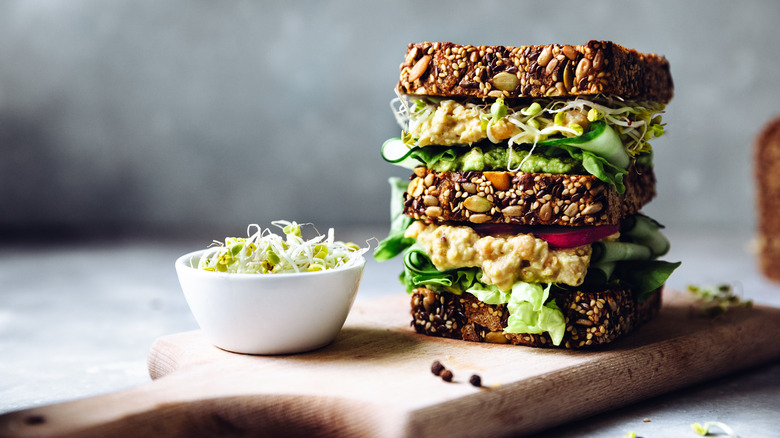 Vegan chickpea salad sandwich