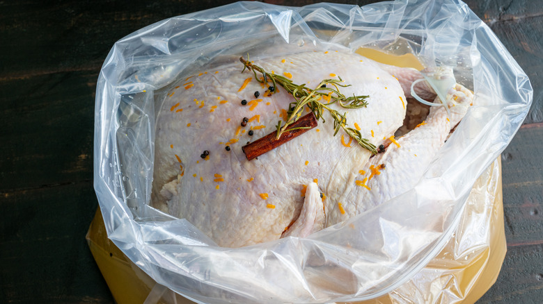 Poultry brining in a bag