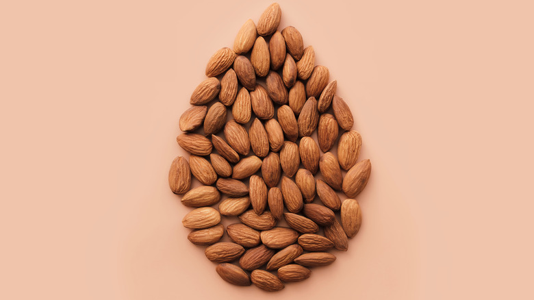 Almonds in drop shape