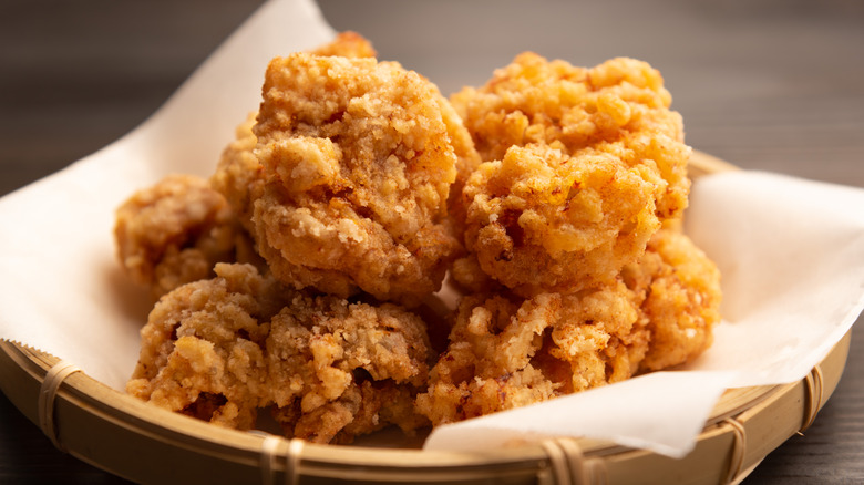 fried chicken in basket