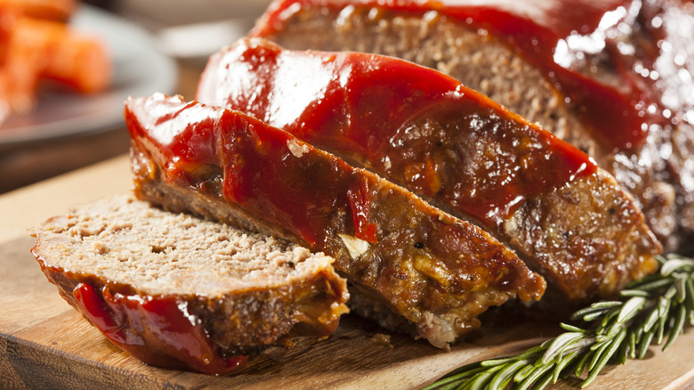 meatloaf on a cutting board