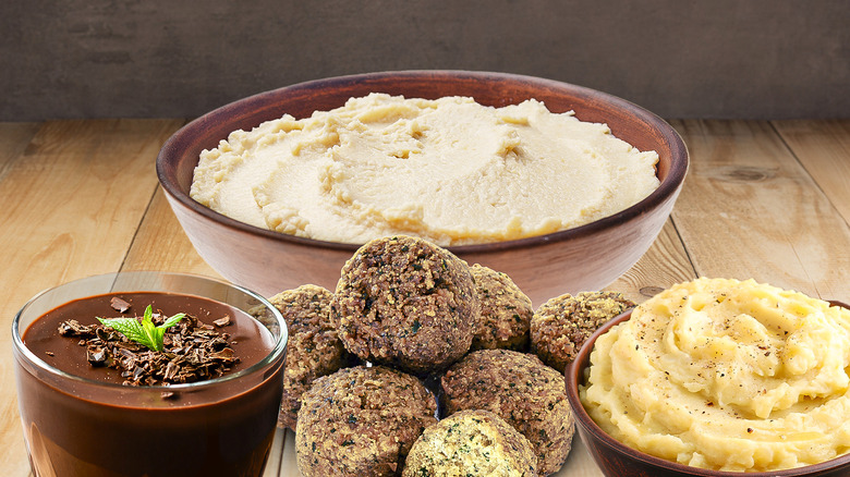 Various dishes made with hummus