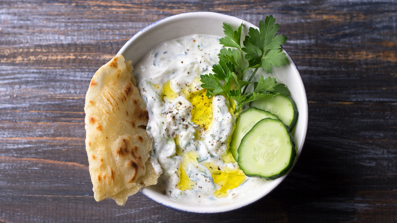 Bowl of tzatziki sauce