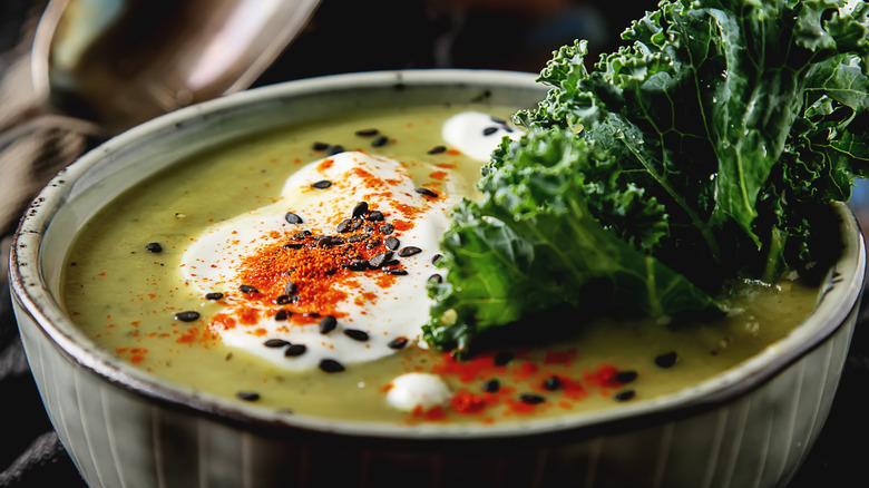 Kale stem soup