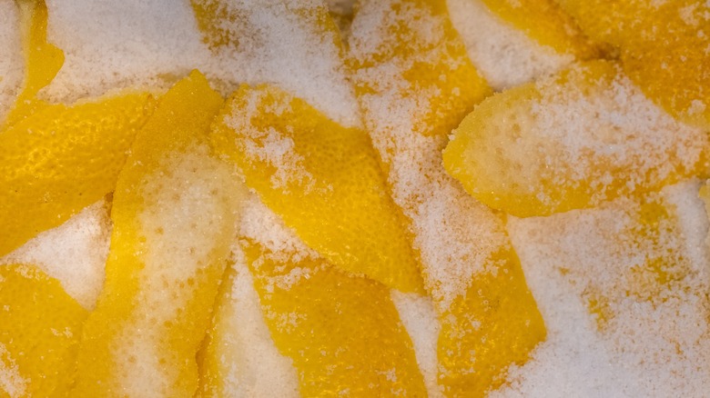 Citrus peels covered in sugar