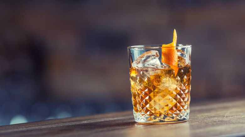 Vieux Carré cocktail with orange twist