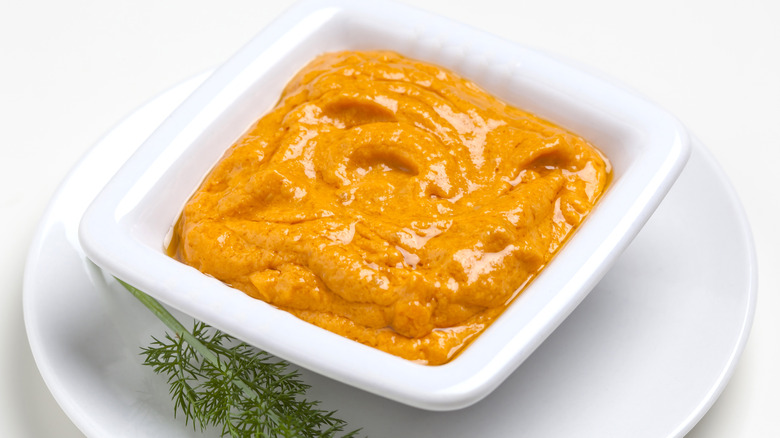 Romesco sauce in dish