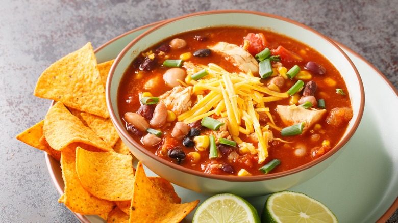 Tortilla soup with cheese