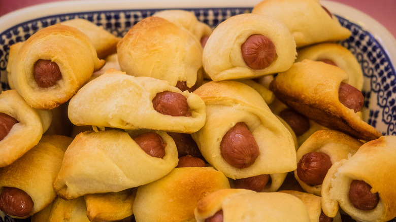 Crescent roll wrapped weenies