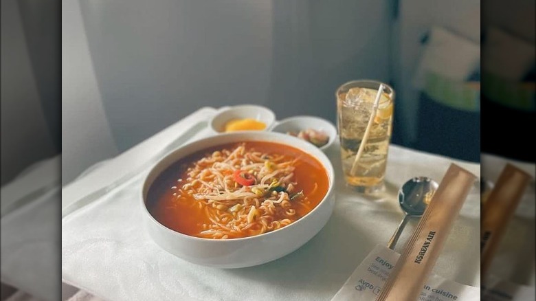 Spicy noodles in first class