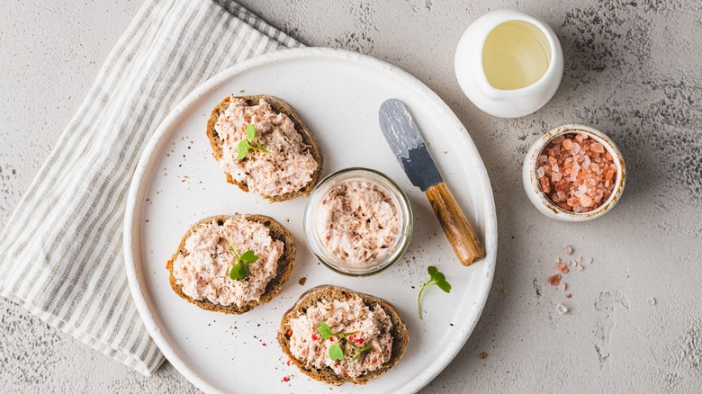 Tuna tonnato atop toast