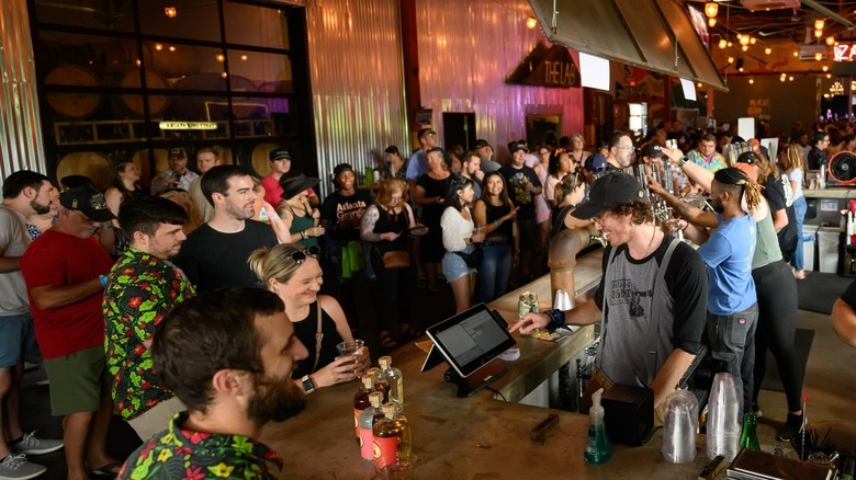 Crowd inside Monday Night Garage