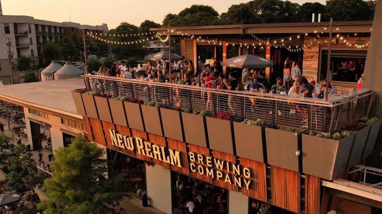 Second-story patio of New Realm Brewing Company