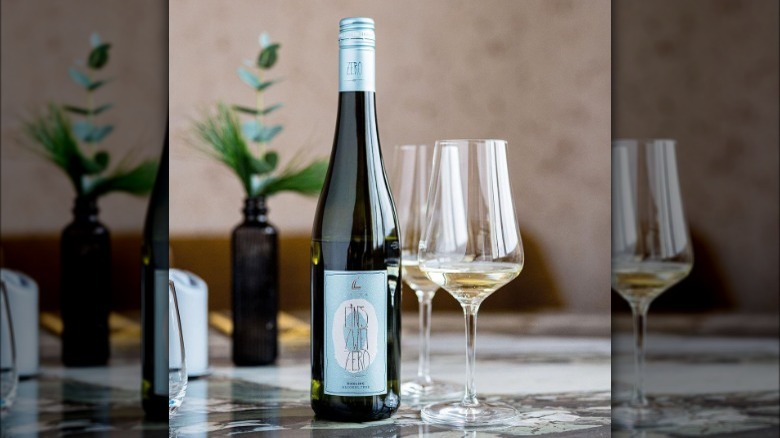 glasses and Leitz alcohol-free riesling