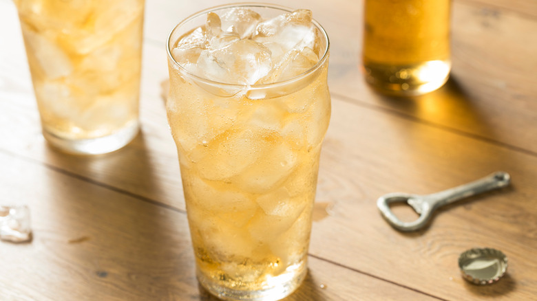 Cream soda in glass