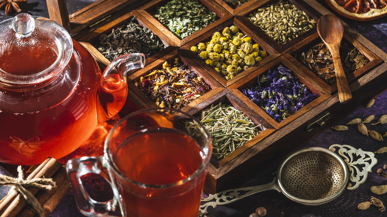 Box of aromatic herbal tea