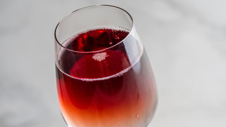 Red wine in glass