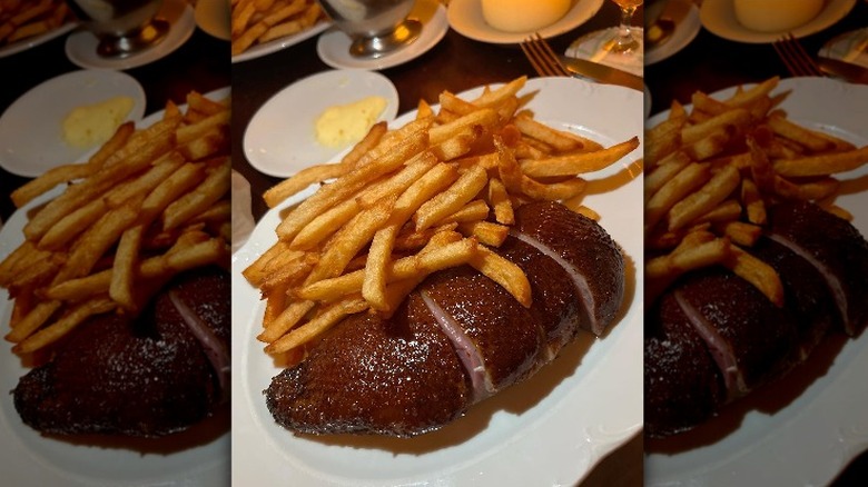 crispy duck with french fries 