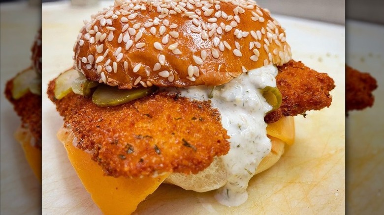 Fried fish sandwich