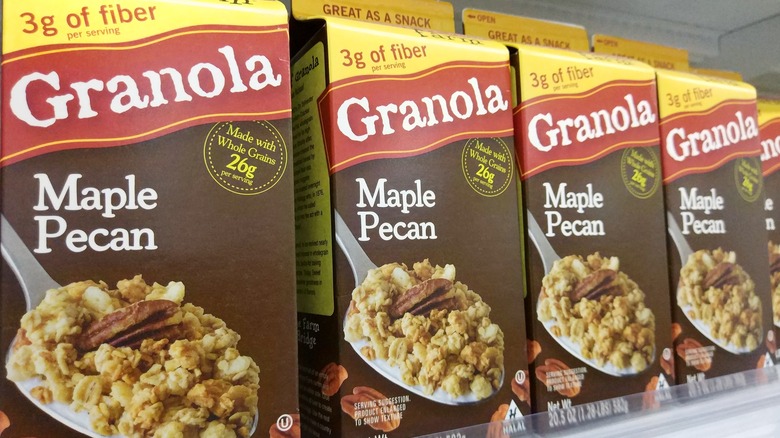 maple pecan granola cartons