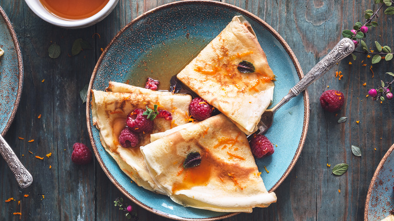 Crepes Suzette on a plate