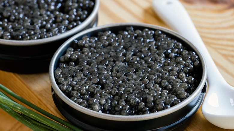 Caviar in tins