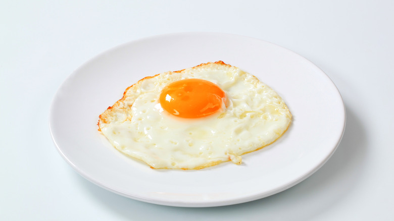Fried egg on a plate