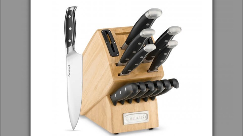 Cuisinart knife set in a wooden block