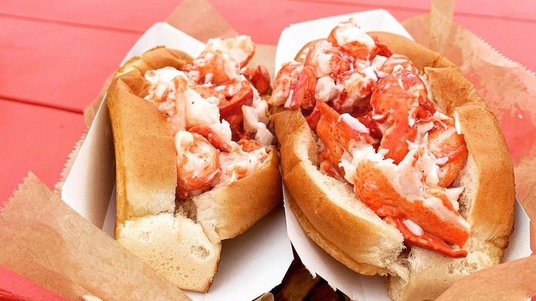 Two juicy lobster rolls