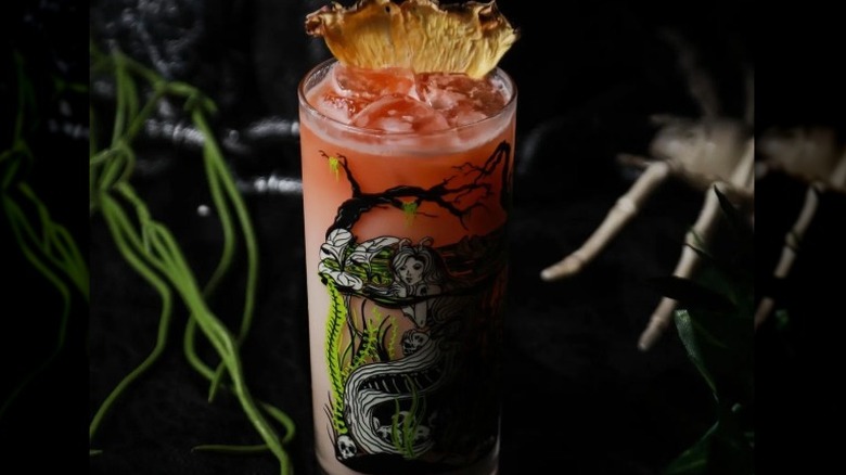 Spooky cocktail at bar