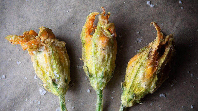 Stuffed zucchini blossoms