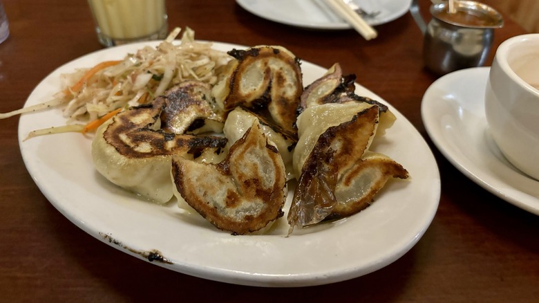 Momo and noodles with vegetables