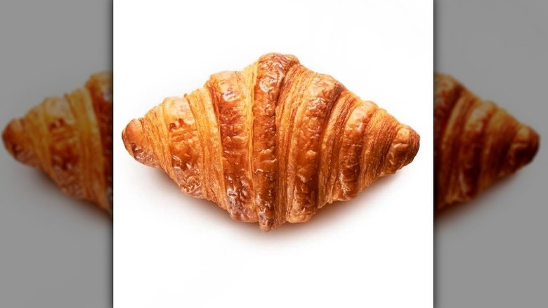 big flaky croissant white background