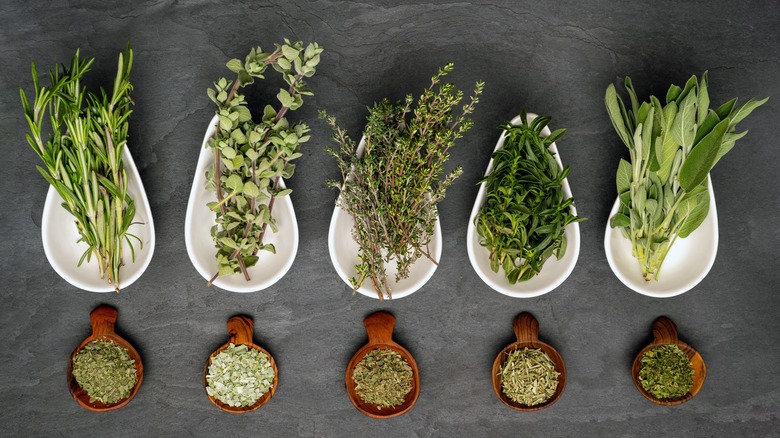 Fresh and dried herbs