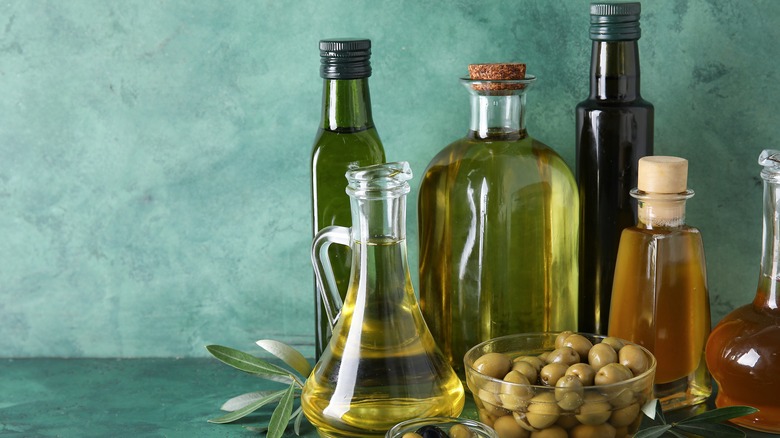 Bottles of olive oil