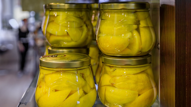 Jars of preserved lemons