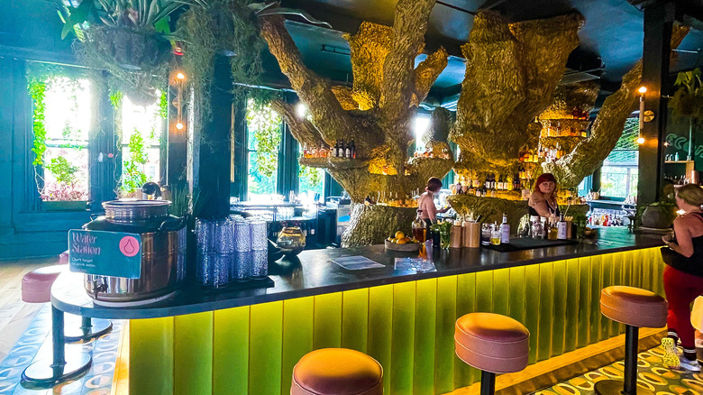 Trees inside a bar