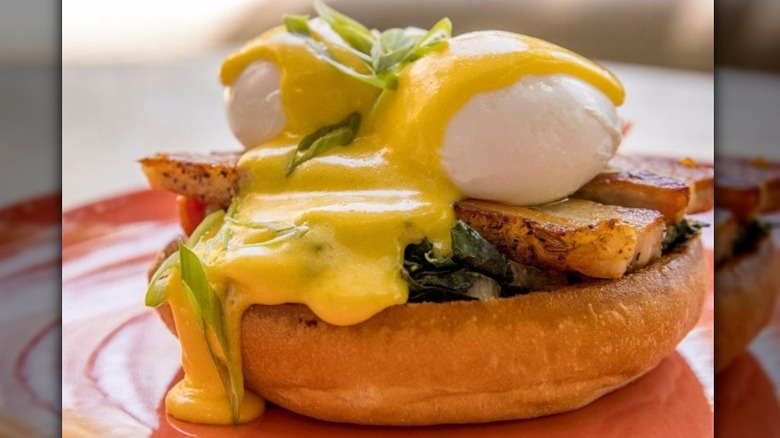 Pork belly benedict