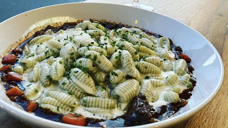 Short rib pasta with root veggies