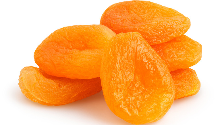 Pile of dried apricots