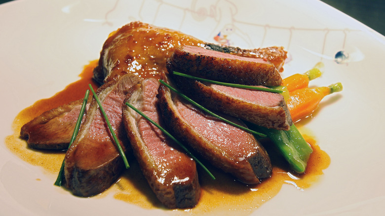 Duck breasts with glaze