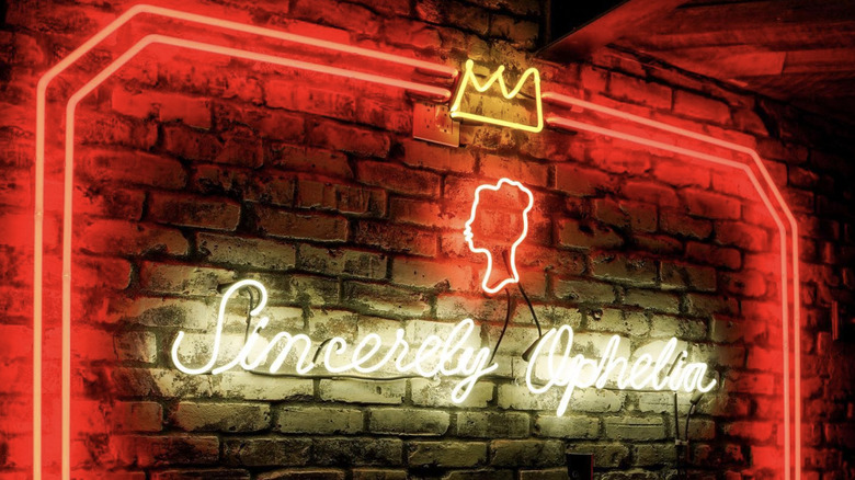 Neon sign at Sincerely, Ophelia