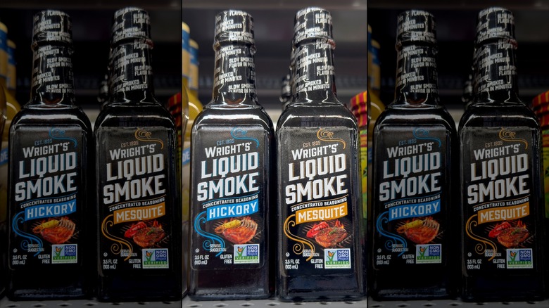 Liquid smoke on store shelf