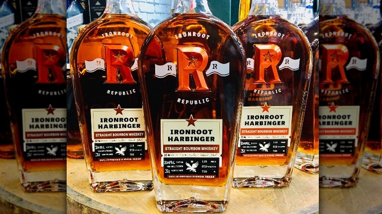 Bottles of Ironroot Harbinger displayed