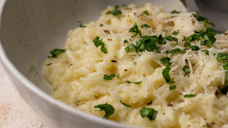 Creamy and cheesy risotto