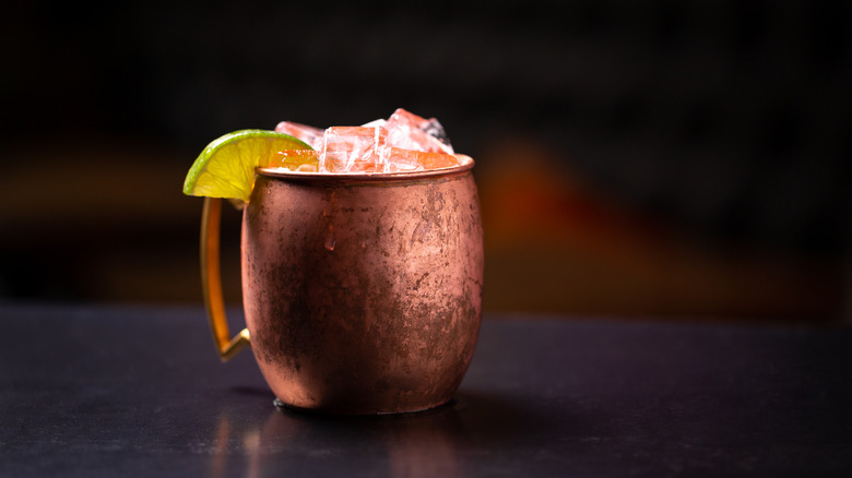 Moscow Mule on dark background